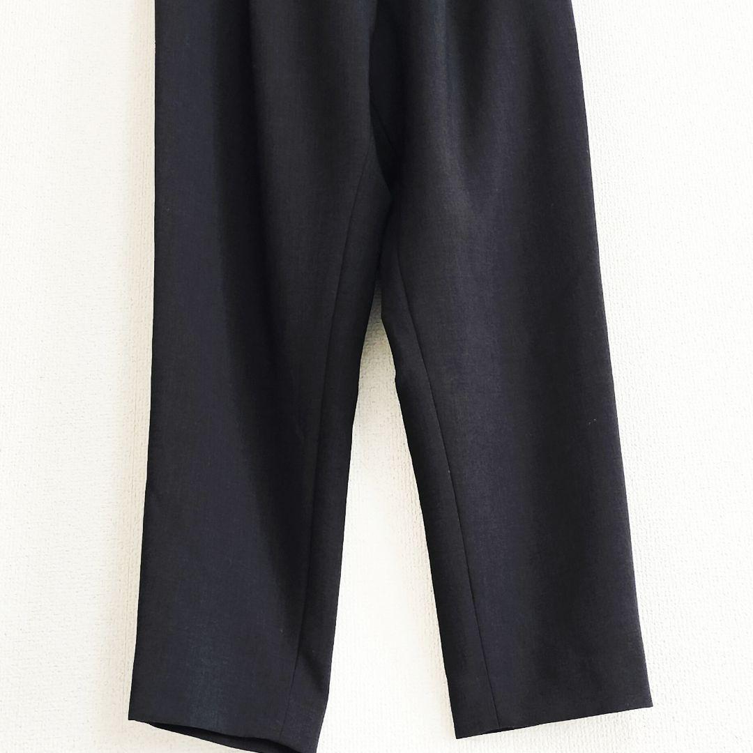 美品 SOEJU ウールライク タックパンツ ダークグレー S ソージュ