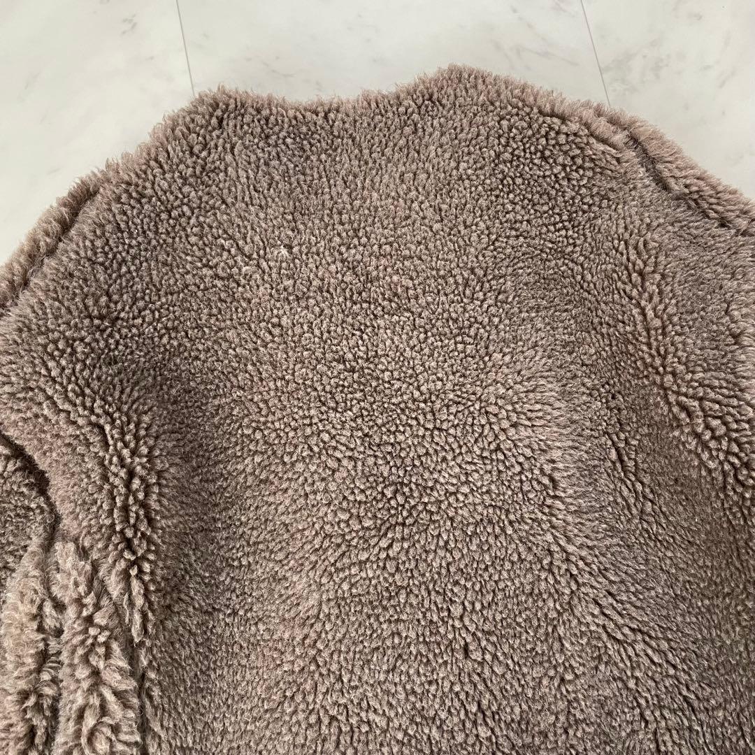 美品✨TICCA ウールファー ノーカラーコート ブラウン