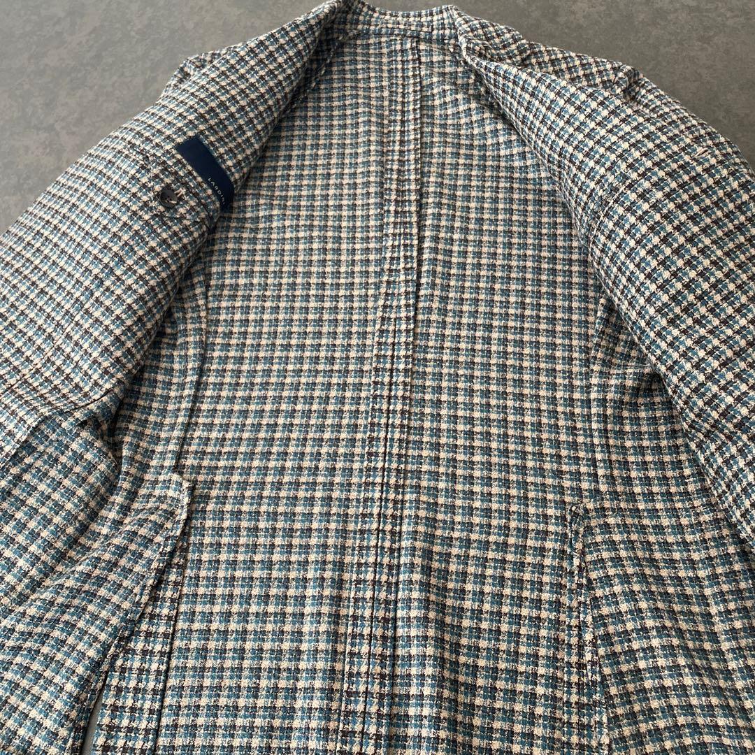 LARDINI シルク混 アンコン ブートニエール テーラードジャケット M