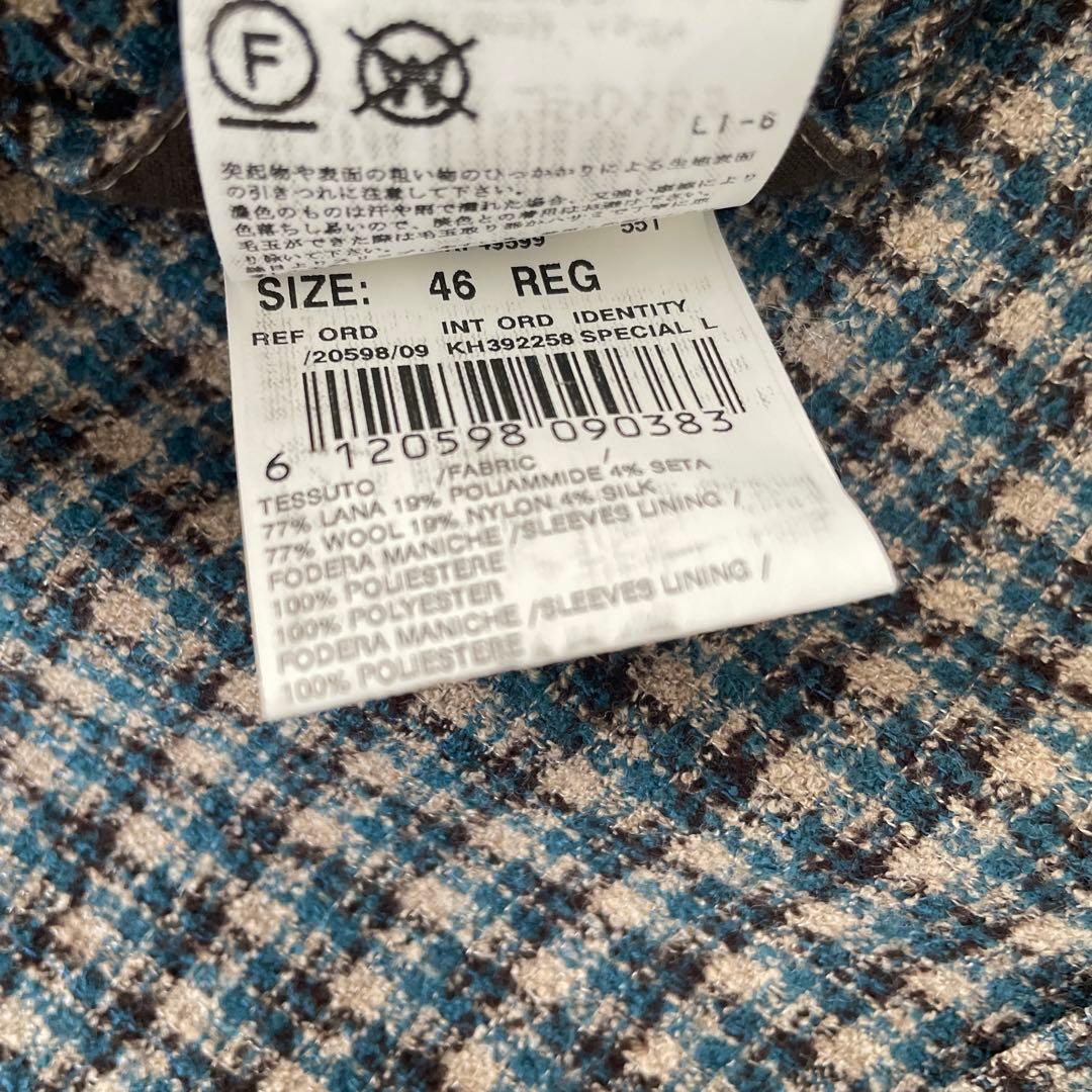 LARDINI シルク混 アンコン ブートニエール テーラードジャケット M