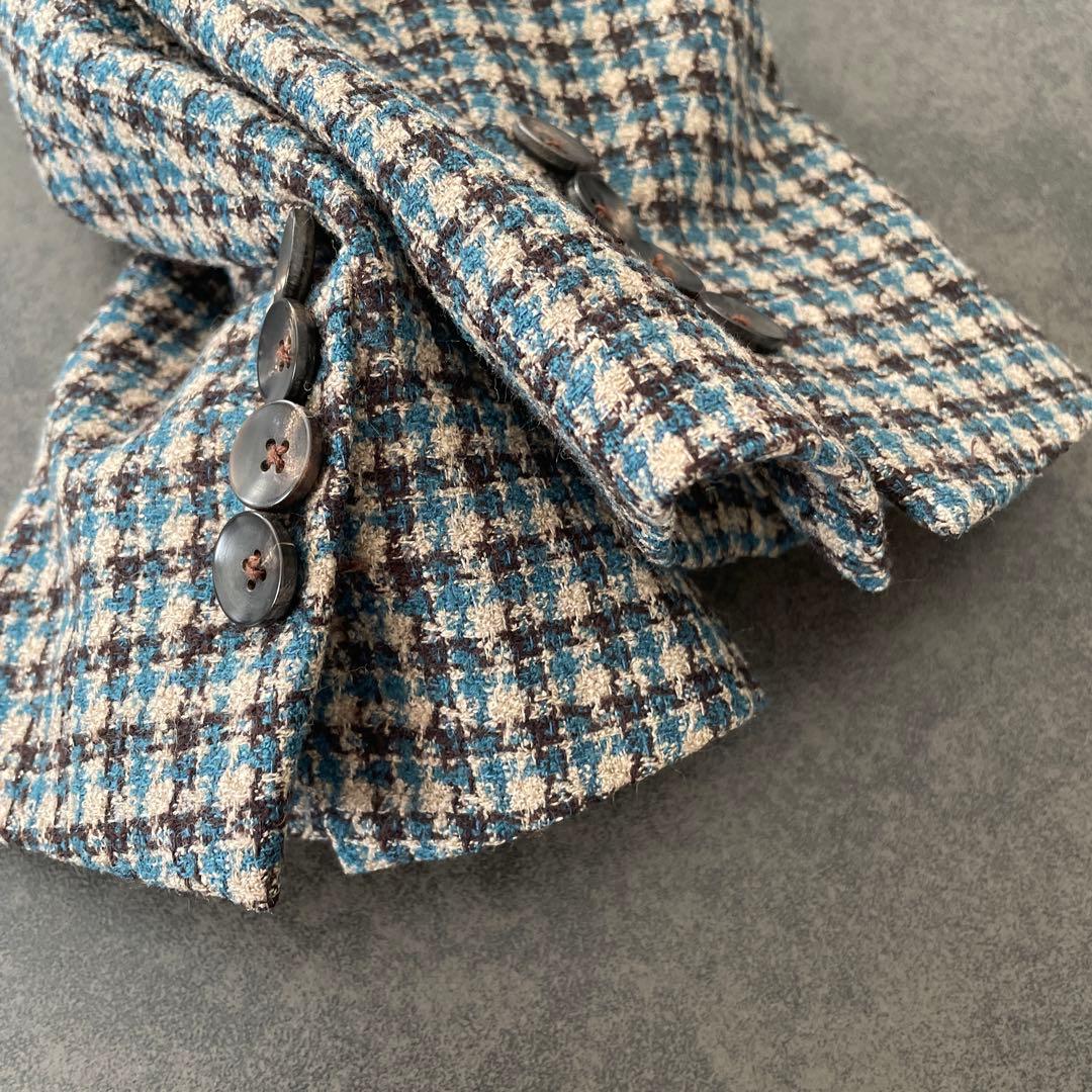 LARDINI シルク混 アンコン ブートニエール テーラードジャケット M