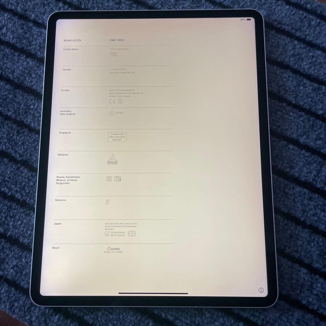 208 iPad Pro 12.9 4世代 512GB Wi-Fi シルバー