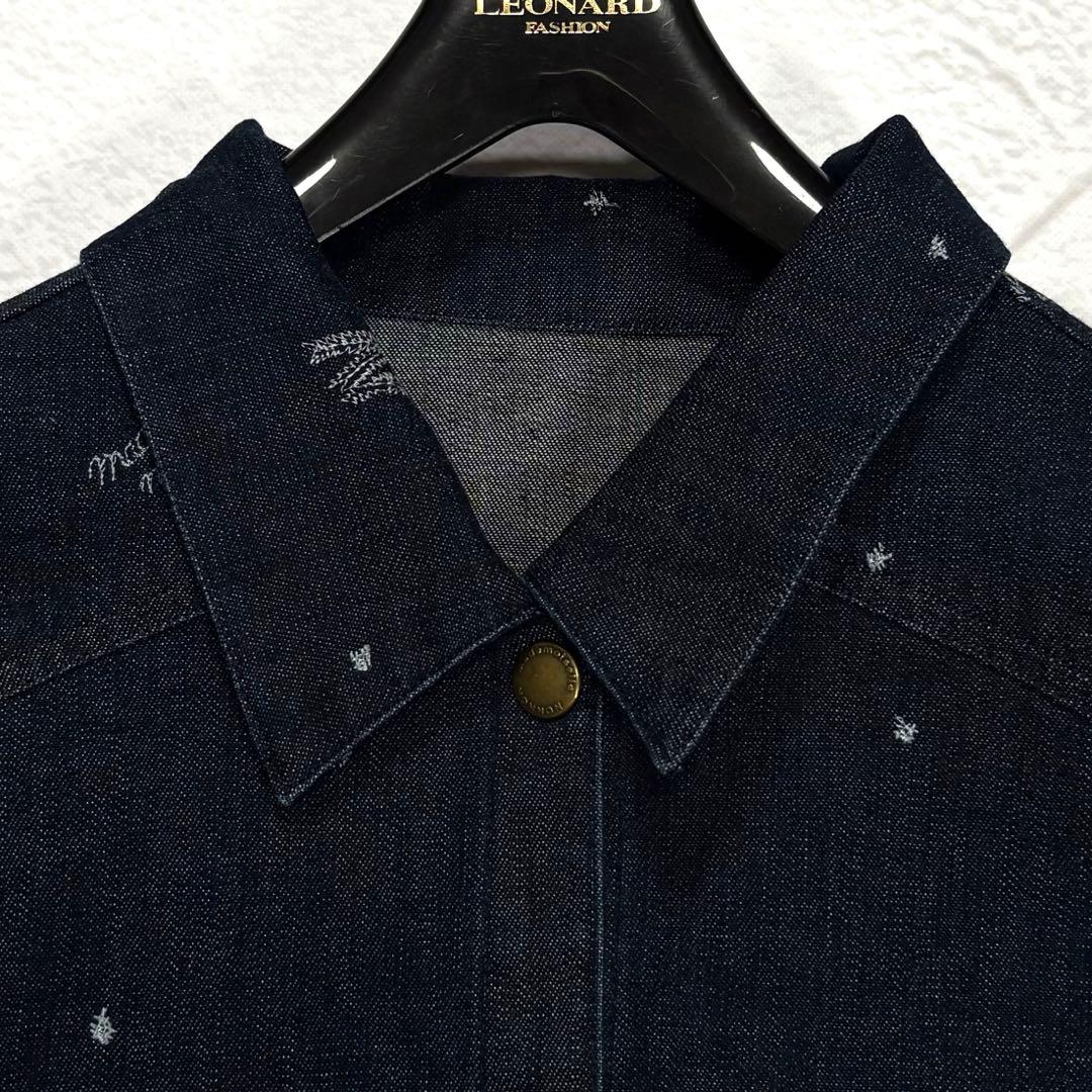 ✨タグ付き✨マドモアゼルノンノン　デニム　ジャケット　ロゴ刺繍　総柄　ロゴボタン