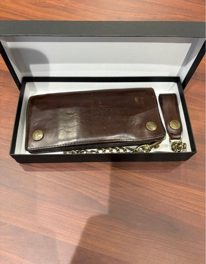 Sch￼ott ブラウンレザー ウォレットチェーン