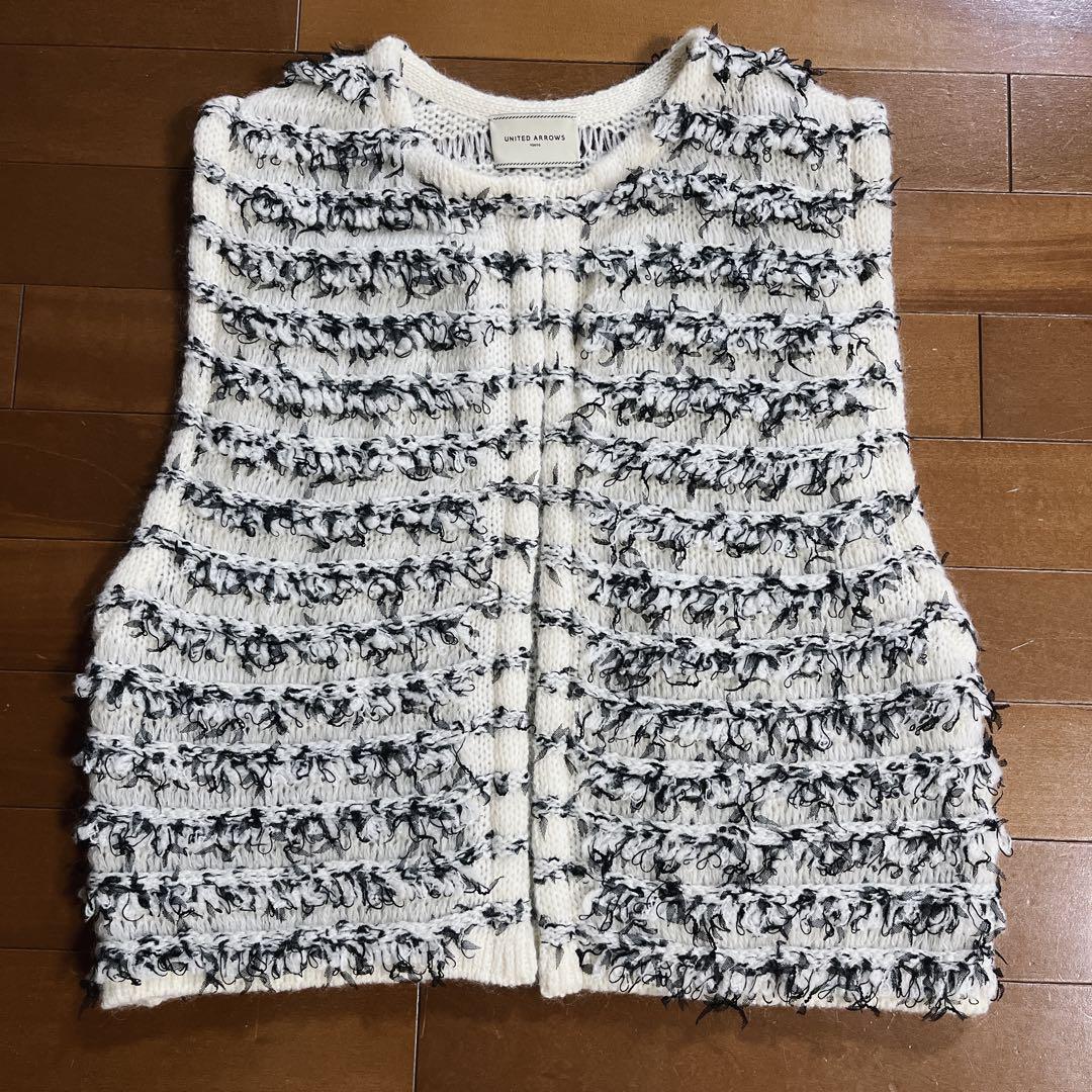 ユナイテッドアローズ　ミックス シアーループ ニットベスト　ドゥロワー