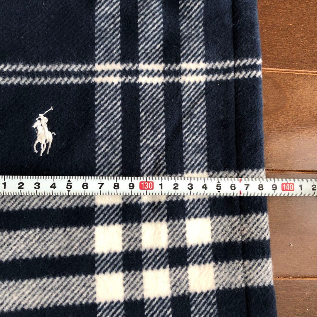 未使用RALPH LAUREN コットン　ブランケット　ラルフローレン　ネイビー