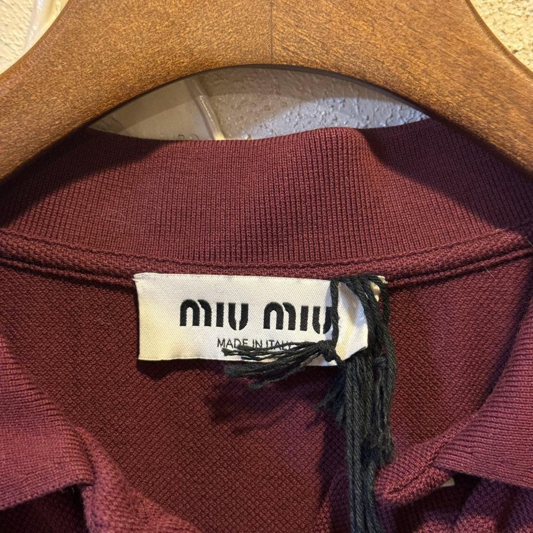 エルミ様　miu miu ミュウミュウ　ポロシャツ　Sサイズ　ボルドー