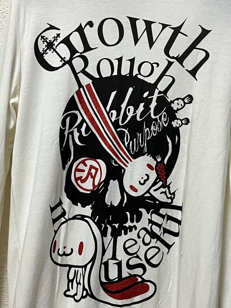 激レア　汎用ウサギ×ゴーストオブハーレム　ロングパーカー　/F　白　ストレッチ