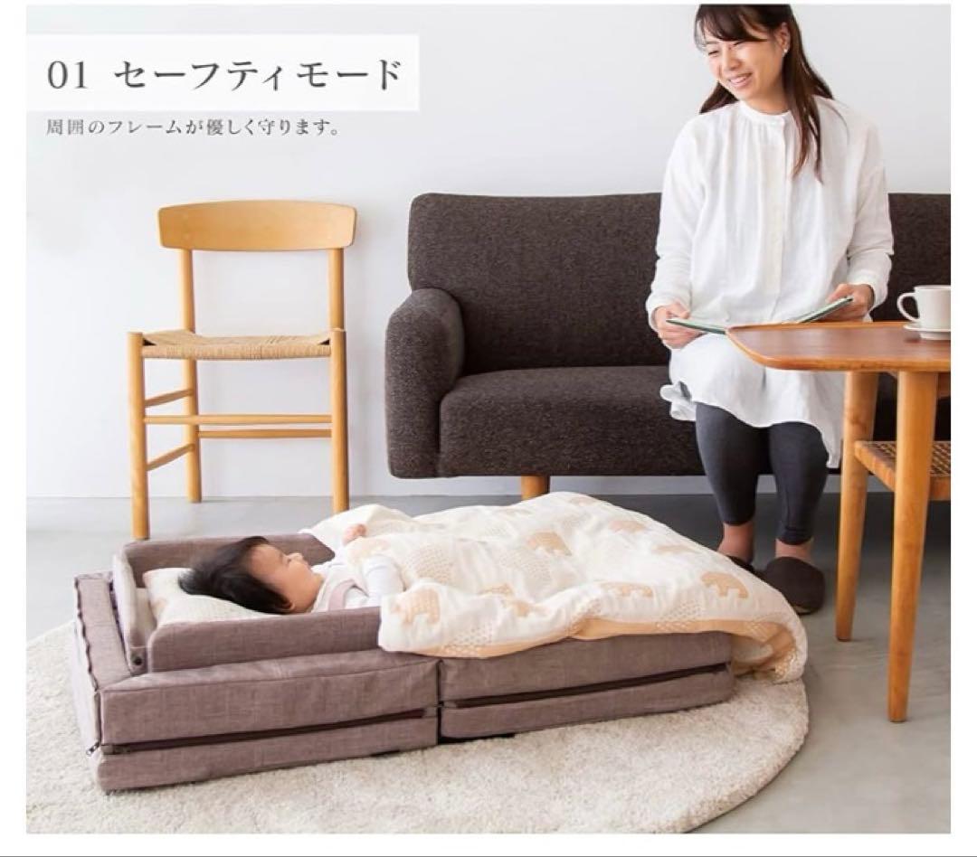 【美品】farska コンパクトベッドセット＋敷きパッド(ホワイト)