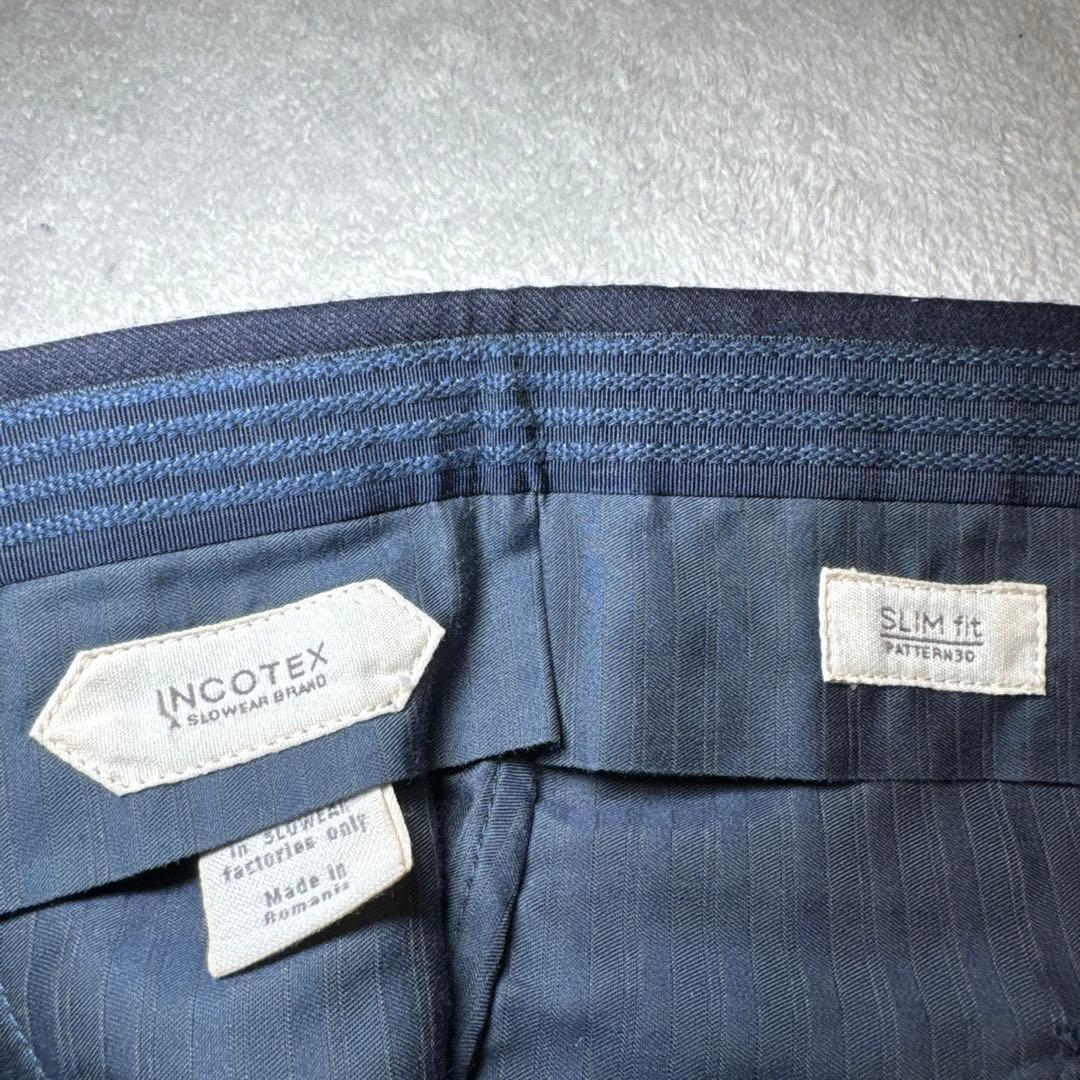 33 未使用　秋冬　インコテックス　ウール　ネイビー　42 XS