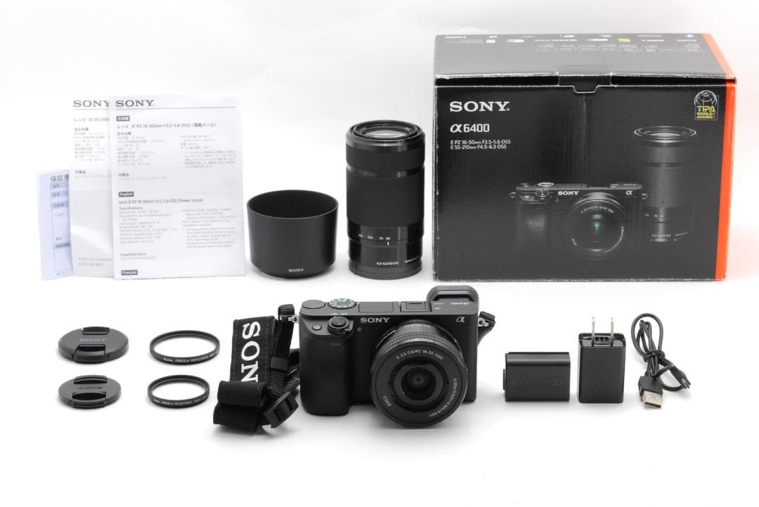 【ほぼ新品】ソニー Sony a6400 ダブルレンズキット ショット数138回