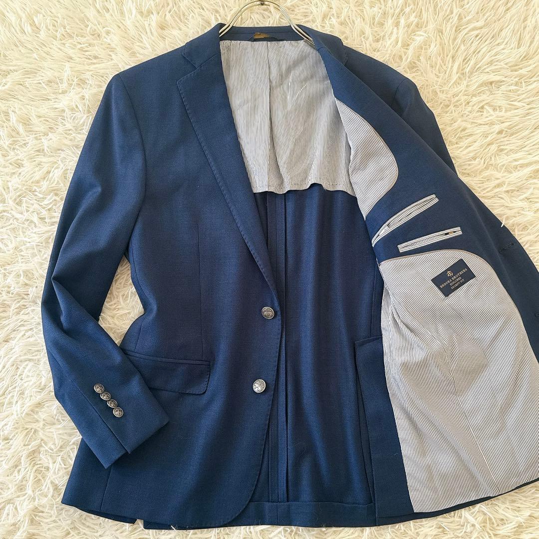 未使用級 Lサイズ 近年 ブルックスブラザーズ 紺ブレ 銀ボタン ジャケット 羊