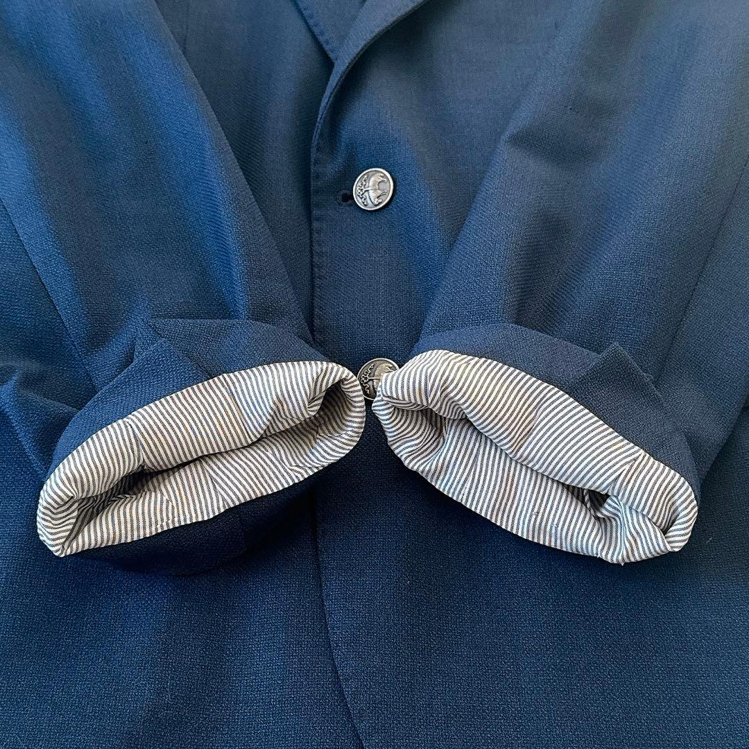 未使用級 Lサイズ 近年 ブルックスブラザーズ 紺ブレ 銀ボタン ジャケット 羊