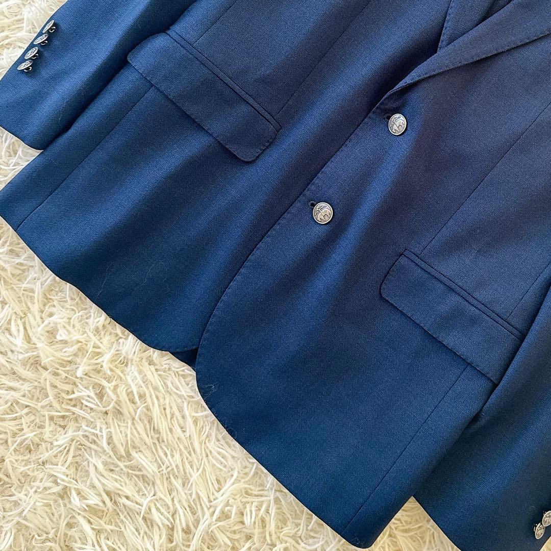 未使用級 Lサイズ 近年 ブルックスブラザーズ 紺ブレ 銀ボタン ジャケット 羊