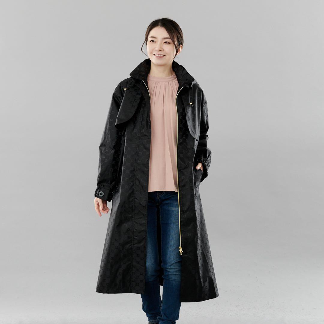 ミラ・ショーン ロゴジャガード レインコートM～L ブラック