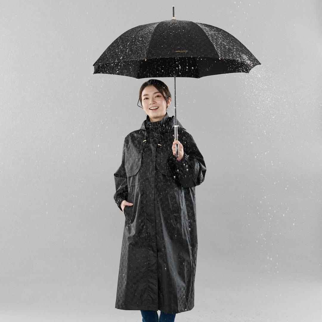 ミラ・ショーン ロゴジャガード レインコートM～L ブラック