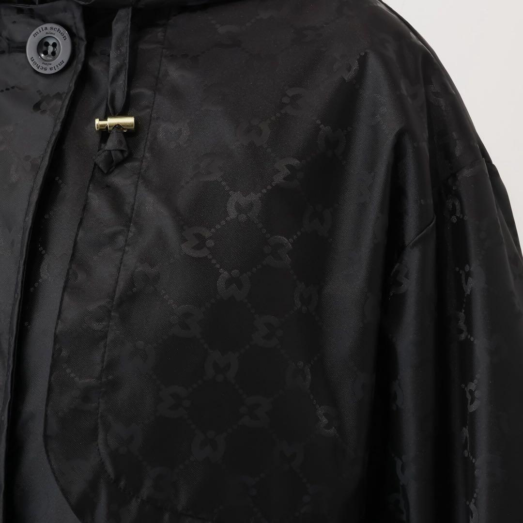 ミラ・ショーン ロゴジャガード レインコートM～L ブラック