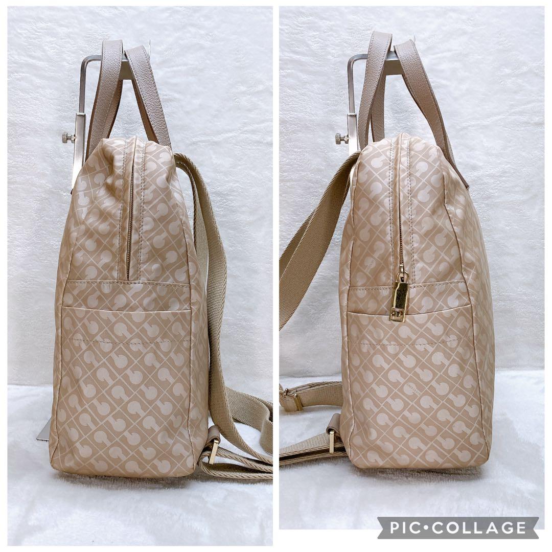 ✨美品✨ゲラルディーニ 2way リュック ハンドバッグ ベージュ 総柄 軽量