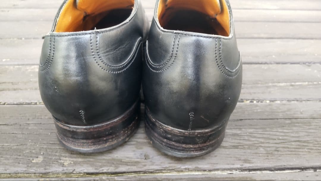 美品エドワードグリーンパースuチップ黒9.5Eドーバー同ラスト金枠囲みロゴ窓なし