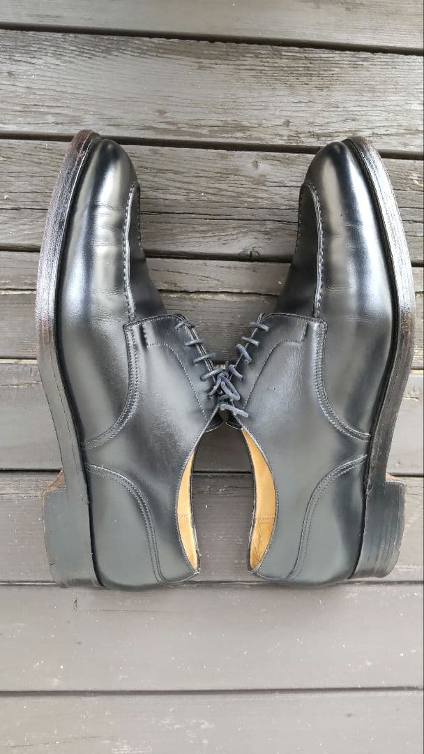 美品エドワードグリーンパースuチップ黒9.5Eドーバー同ラスト金枠囲みロゴ窓なし