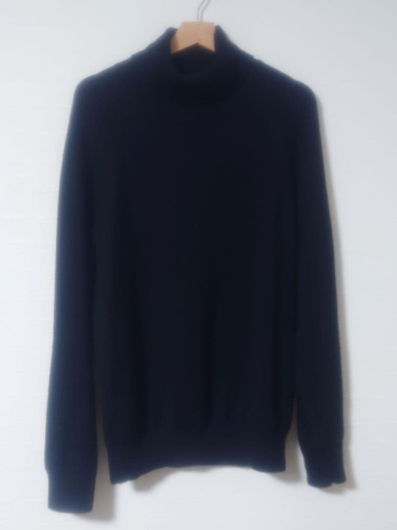 BATONER　エイジングウール　タートルネックニット　黒　日本製