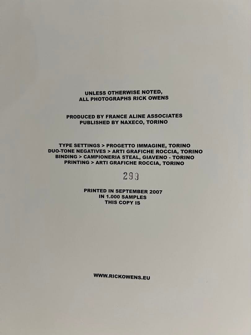 アート・デザイン・音楽 Rick Owens L'AI-JE BIEN DESCENDU?