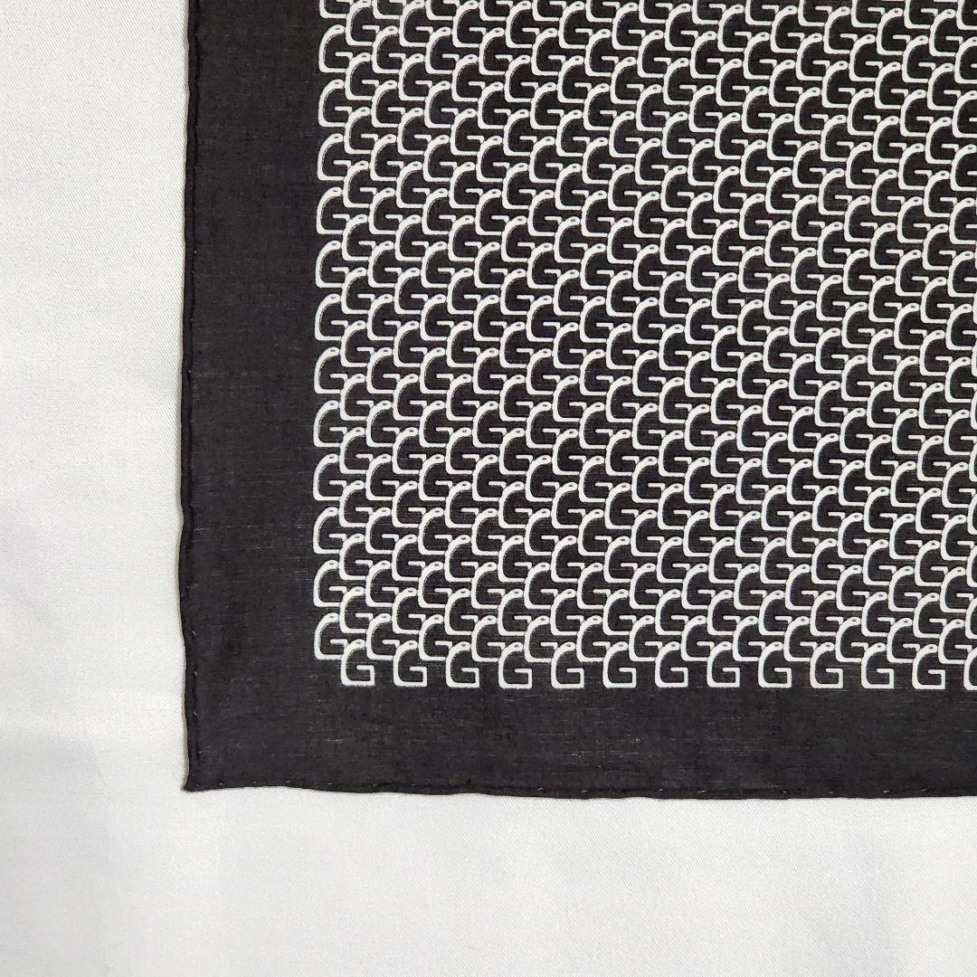 極美品 ★GUCCI★ ハンカチ メンズ Gモチーフ 綿100％ ブラウン