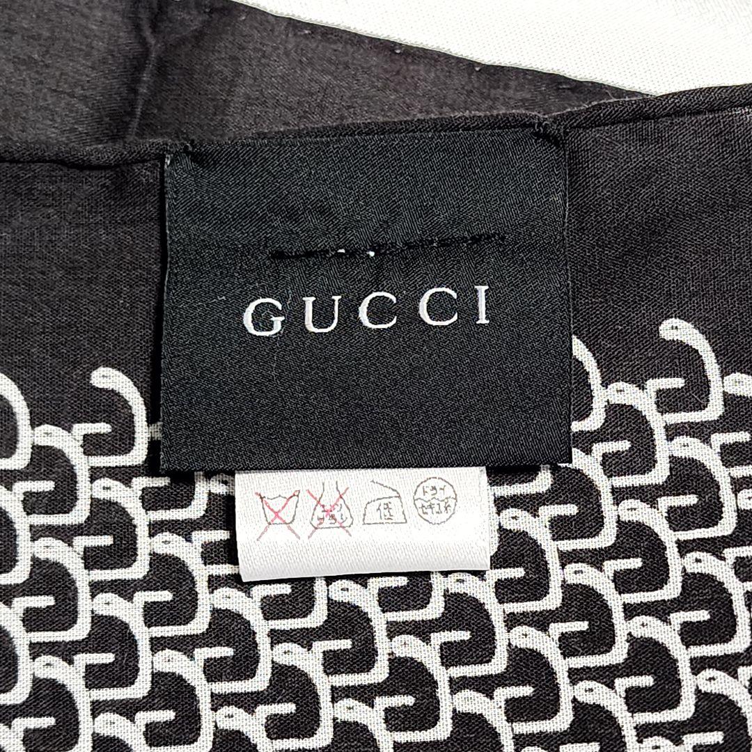 極美品 ★GUCCI★ ハンカチ メンズ Gモチーフ 綿100％ ブラウン
