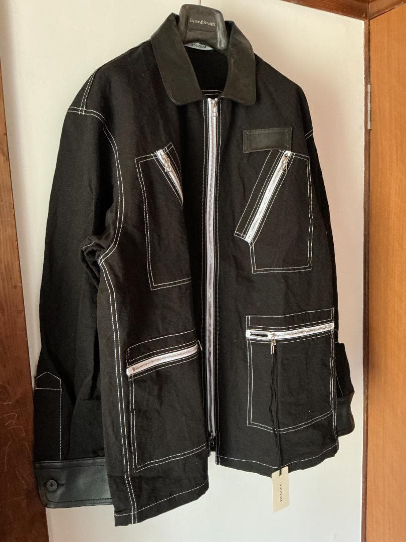 25AW ANSNAM レザー切り替えジャケット アンスナム