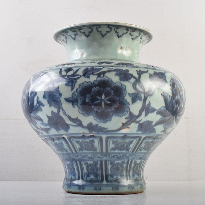 中国　青花　花弁文瓶　壺　C　8946A