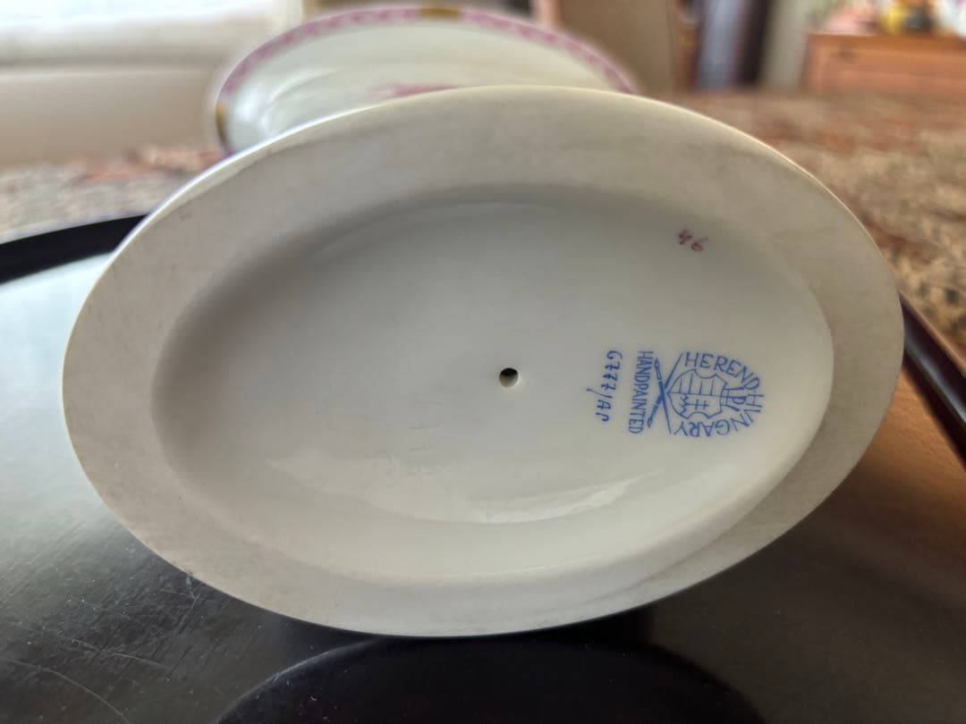 【マツ】ヘレンド　花器　アポニー　ピンク