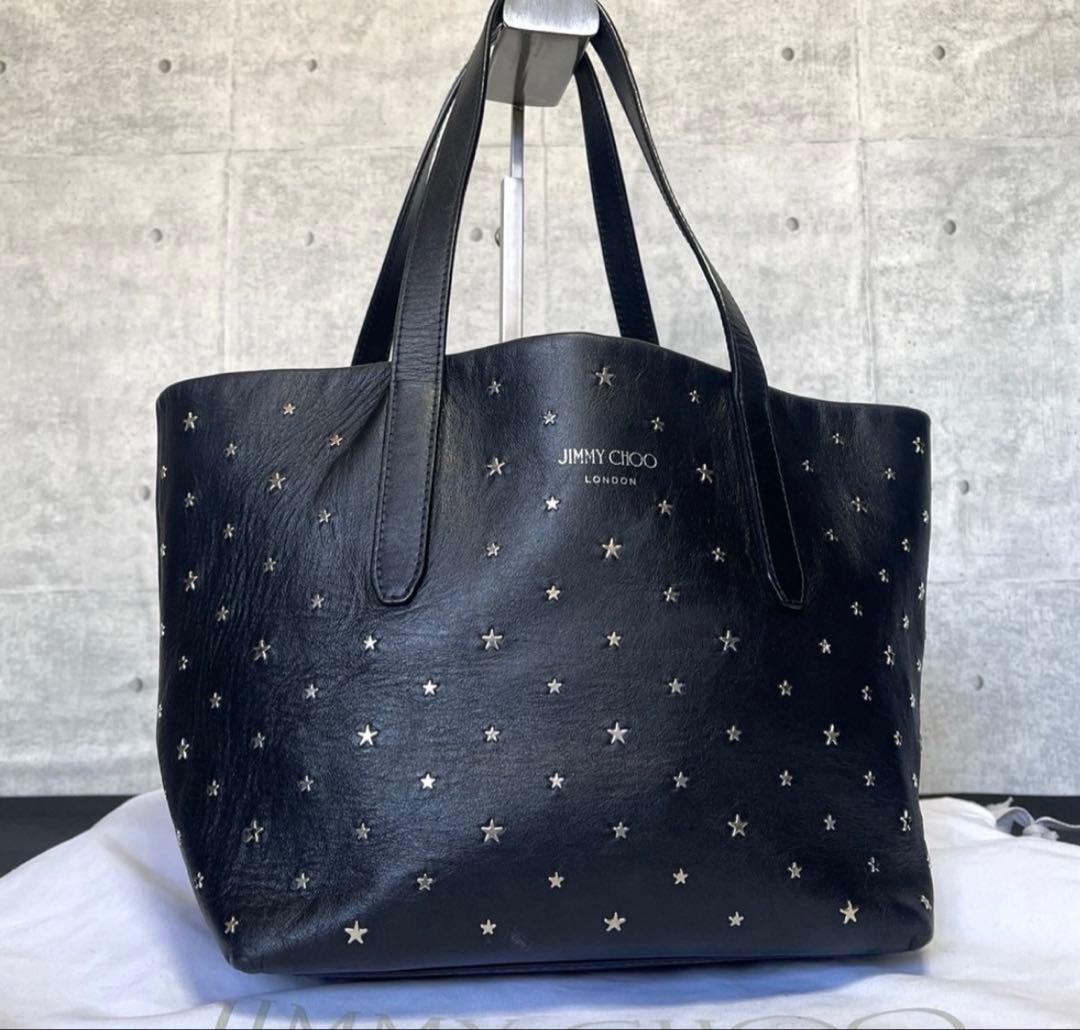 JIMMY CHOO SOFIA/S BLACK スタッズ ハンドバッグ