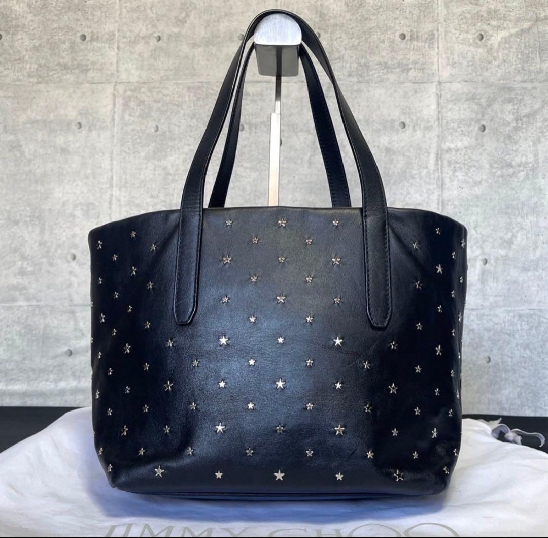 JIMMY CHOO SOFIA/S BLACK スタッズ ハンドバッグ