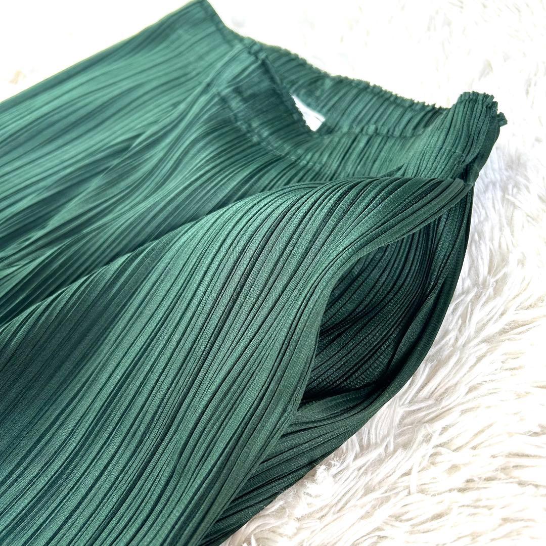 【極美品】プリーツプリーズ 24AW ワイド ジョガーパンツ M 緑 近年