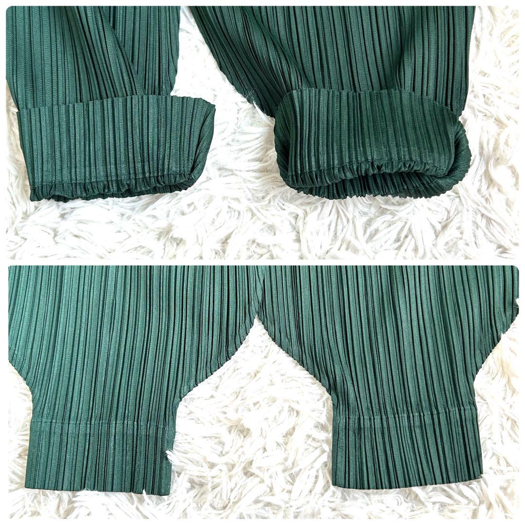 【極美品】プリーツプリーズ 24AW ワイド ジョガーパンツ M 緑 近年