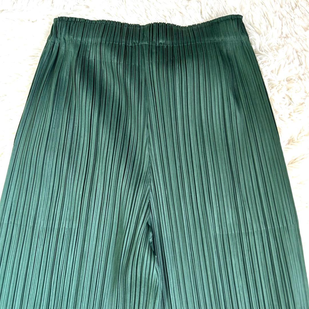 【極美品】プリーツプリーズ 24AW ワイド ジョガーパンツ M 緑 近年