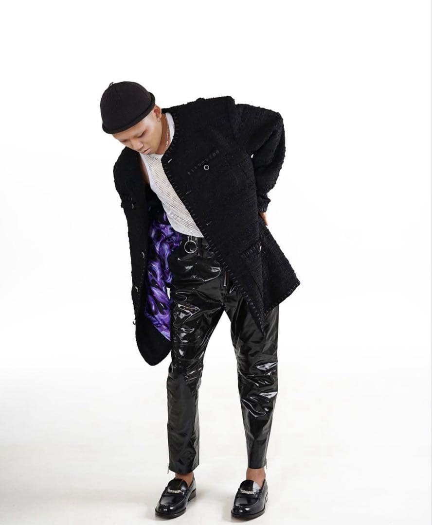 【ケミストリー川畑着 11万】MIXED TWEED NO COLLAR JKT