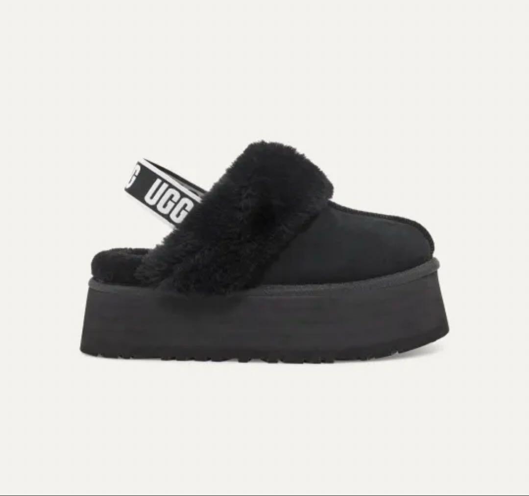 UGG ファー付き厚底サンダル 25センチ Black
