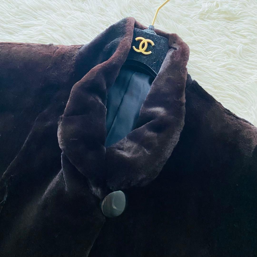 極美品 サガミンク 着丈91㎝ シェアードミンク リアルファー 毛皮コート XL