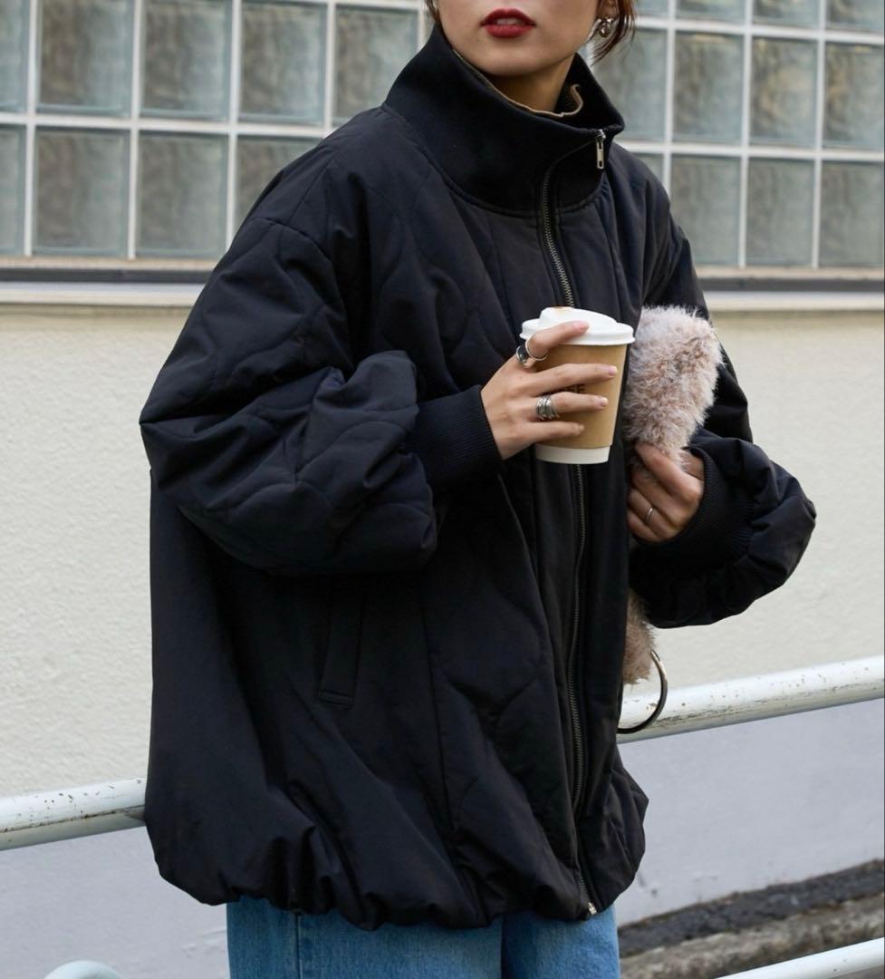 チャオパニックティピー　切り替えキルティングスタンドカラーバルーンブルゾン