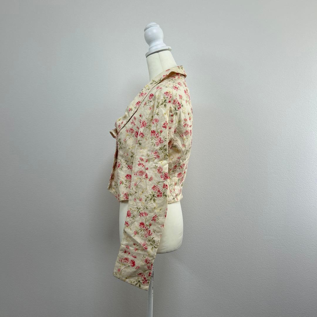 RALPH LAUREN 花柄　刺繍　ショールカラー　ダブルブレスト　ジャケット