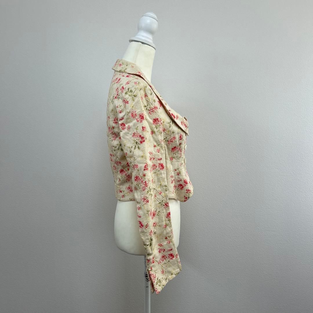 RALPH LAUREN 花柄　刺繍　ショールカラー　ダブルブレスト　ジャケット