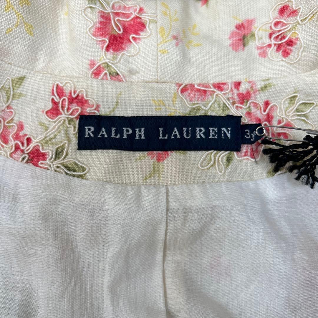 RALPH LAUREN 花柄　刺繍　ショールカラー　ダブルブレスト　ジャケット