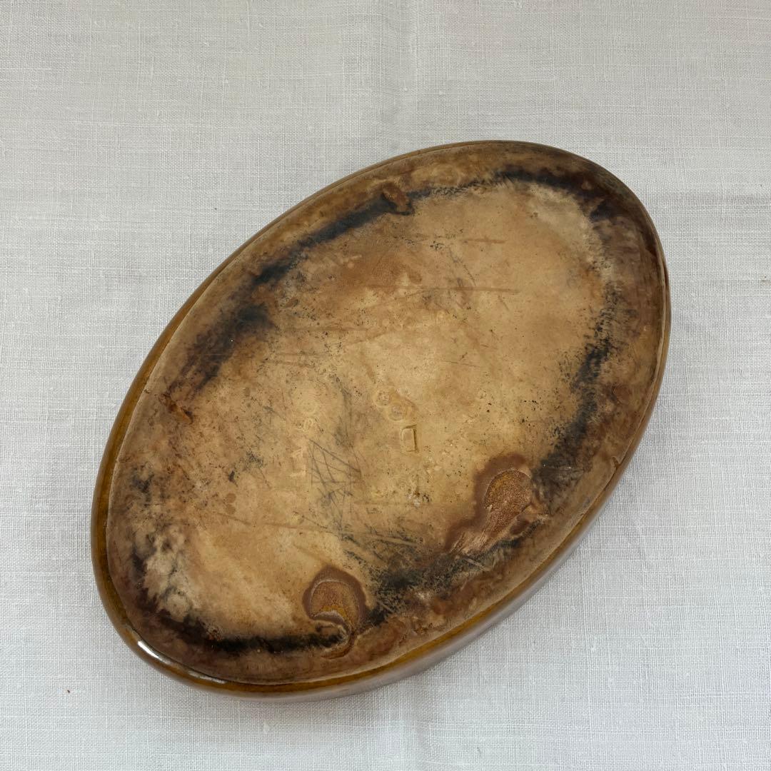 フランスアンティーク 貫入が美しく入った グラタン皿 オーブン皿