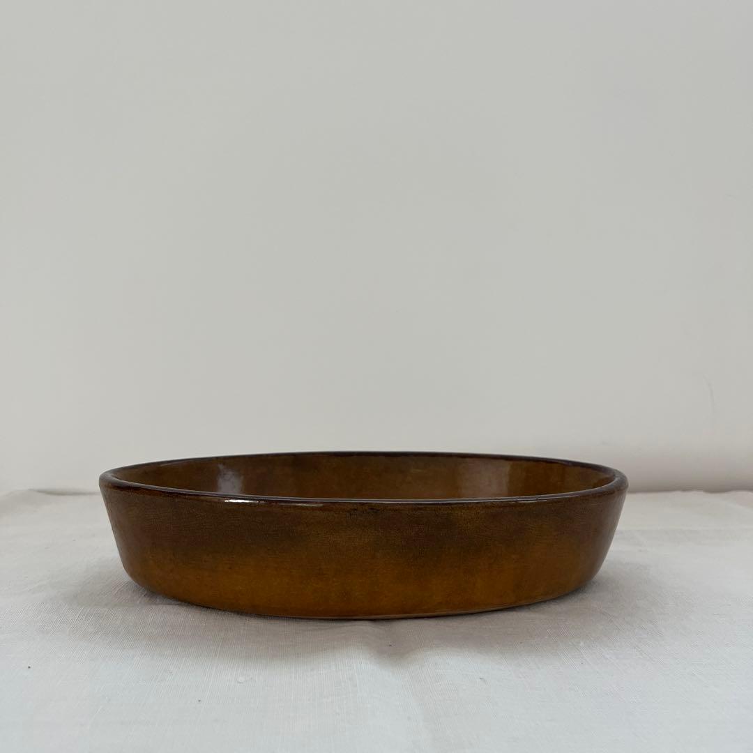 フランスアンティーク 貫入が美しく入った グラタン皿 オーブン皿