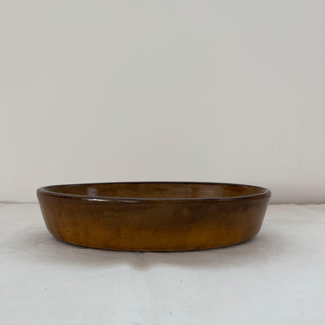 フランスアンティーク 貫入が美しく入った グラタン皿 オーブン皿