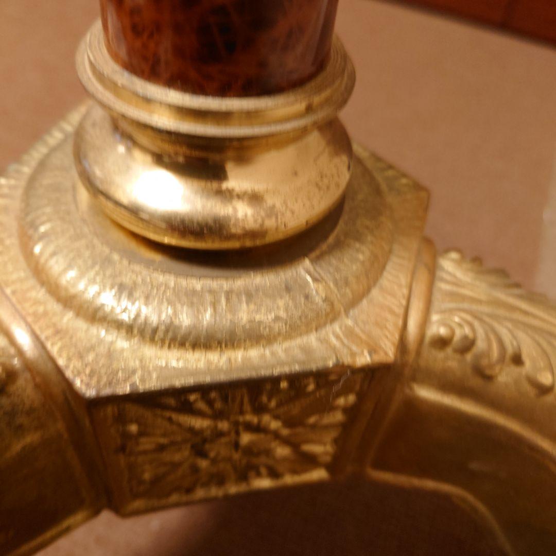 イタリア製　エレガントな真鍮と大理石柄ポールハンガー