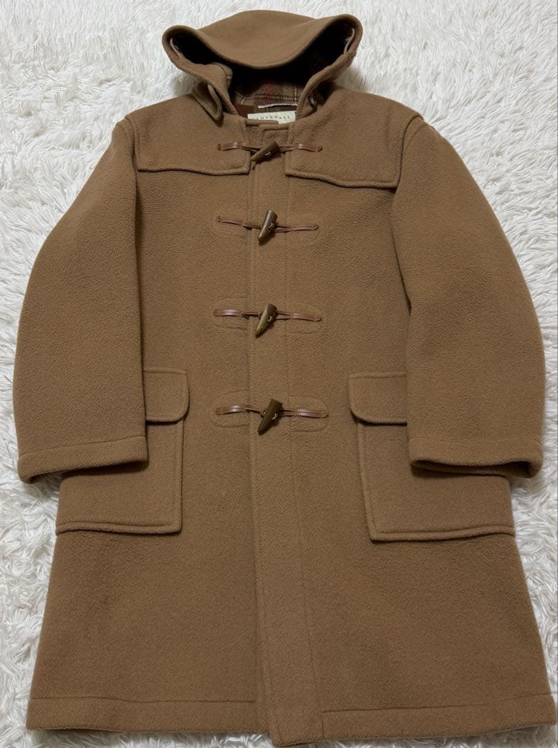 Gloverall ダッフルコート　チェック柄　英国製　キャメル色Size L