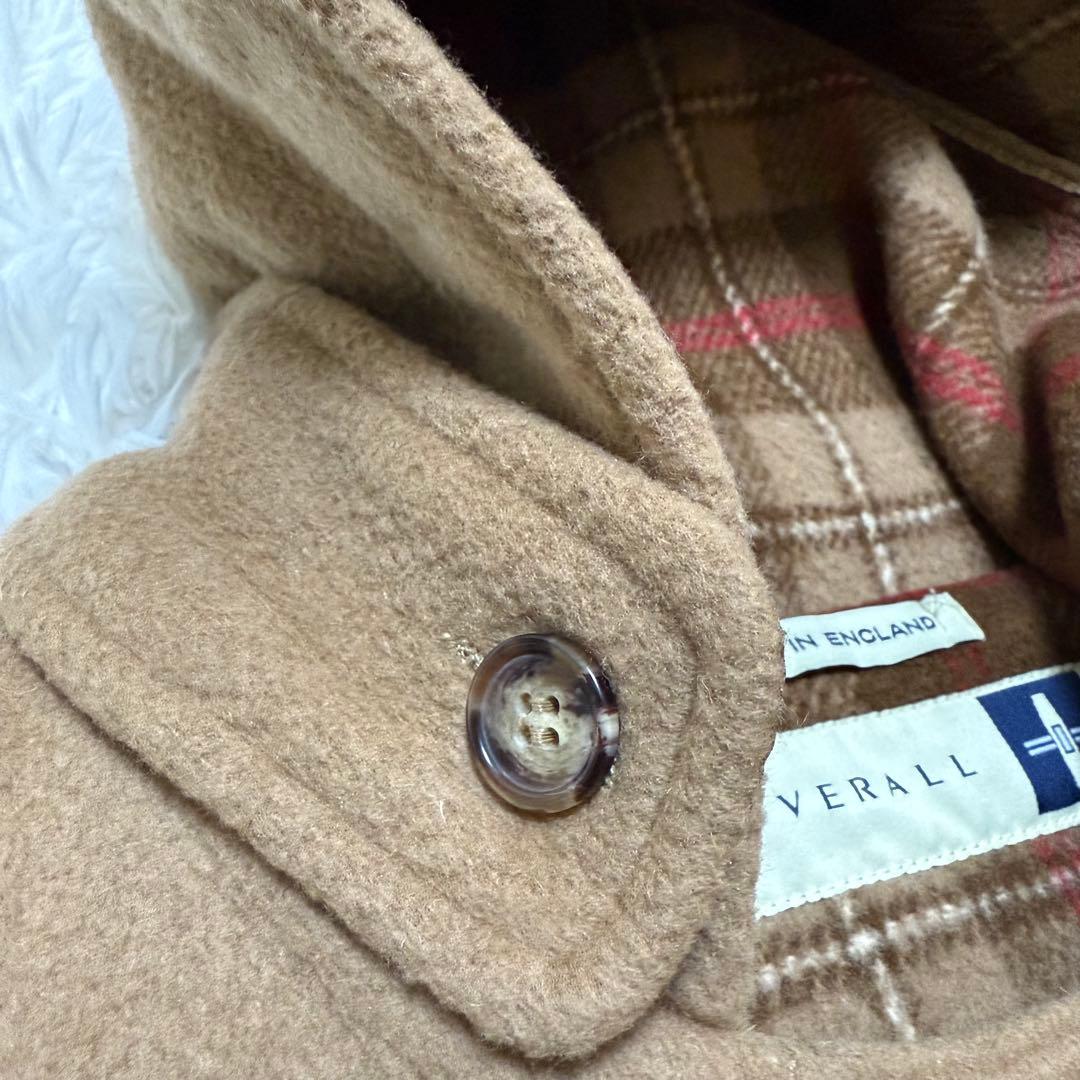 Gloverall ダッフルコート　チェック柄　英国製　キャメル色Size L