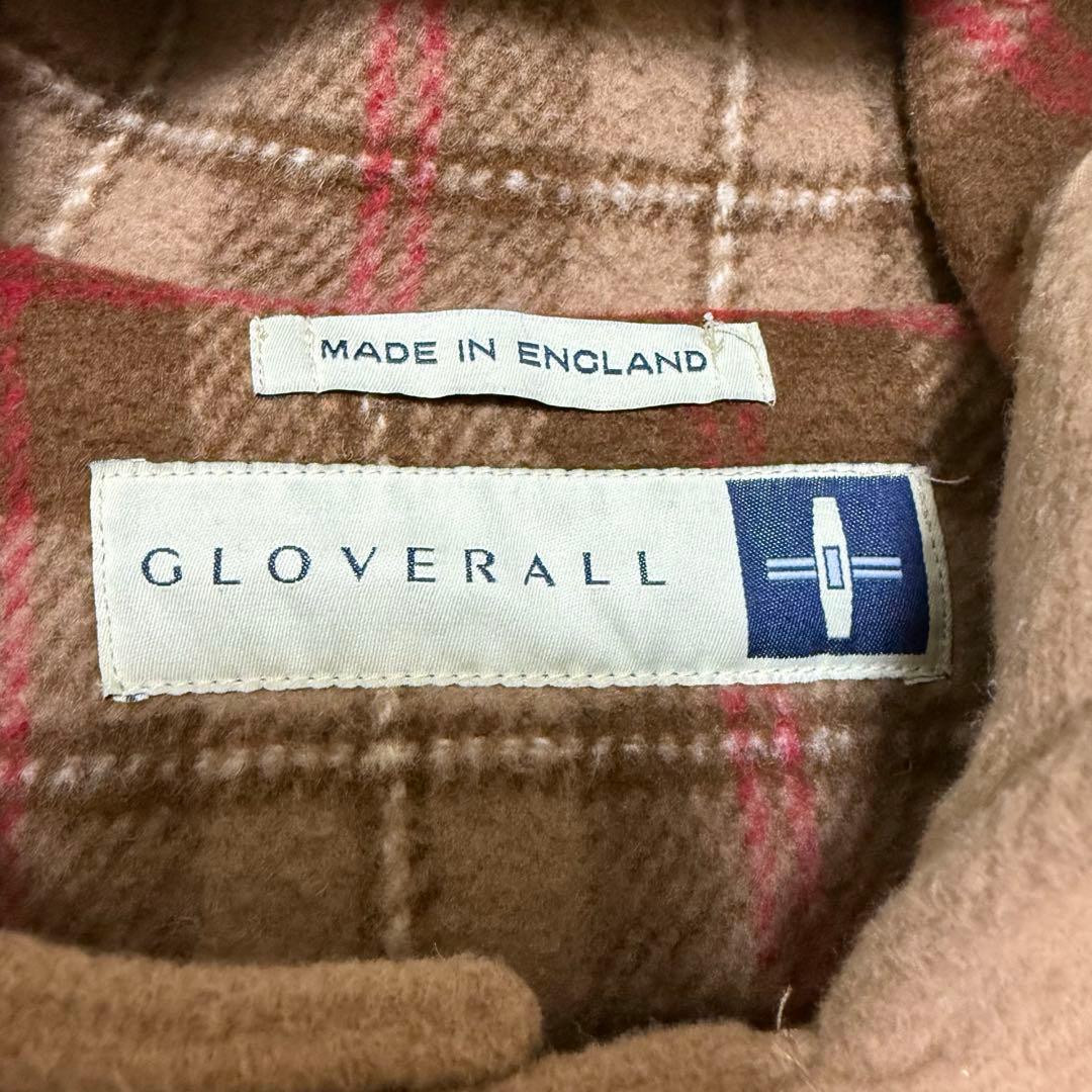 Gloverall ダッフルコート　チェック柄　英国製　キャメル色Size L
